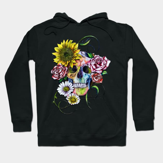 Skull With Flowers Hoodie by IsabelSalvador